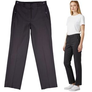 Helmut Lang Wool Tapered Pants Size 6 Brown Stretch Preppy Luxury Career Office